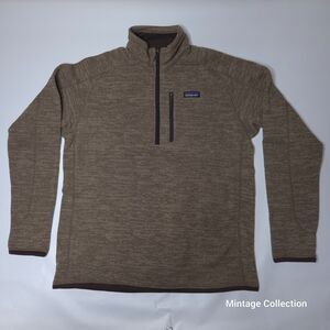 PATAGONIA MENS BETTER SWEATER 1/4 ZIP BROWN KHAKI PULLOVER JACKET SIZE L LARGE